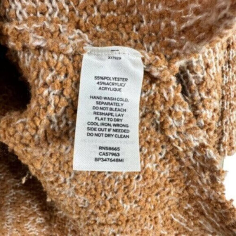 Sun & Shadow | Carmel Brown & Cream Boxy Sweater Size Large - Picture 5 of 8